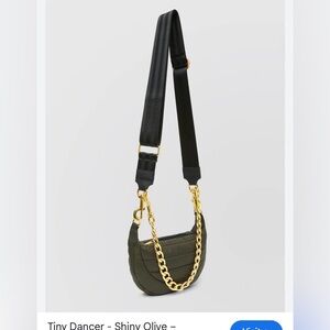 THINK ROYLN Olive Green Crossbody Bag with Gold Chain